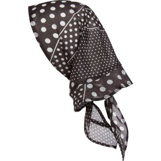 Damson Madder Ruffle Trim Polka Dot Hair Scarf in Spot at Nordstrom