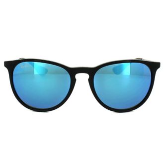 Ray-Ban Womens Sunglasses Erika 4171 601/55 Black & Gunmetal Blue Mirror - One Size