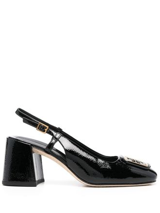 Tory Burch 70 mm slingback pumps met logoplakkaat - Zwart