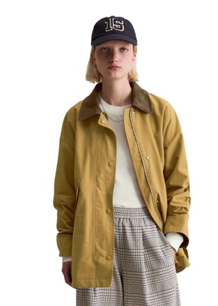 Marc O'Polo Denim Cabanjacke MARC OPOLO DENIM relaxed fit aus Cotton-Nylon-Mix, Damen, Gr. XL, golden ocher, Web, Obermaterial: 67% Baumwolle, 33% Polyamid, relaxed fit