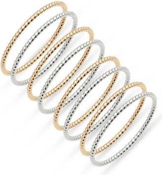 Nordstrom Set of 7 Stacking Rings in Gold- Silver at Nordstrom Rack, Size 8