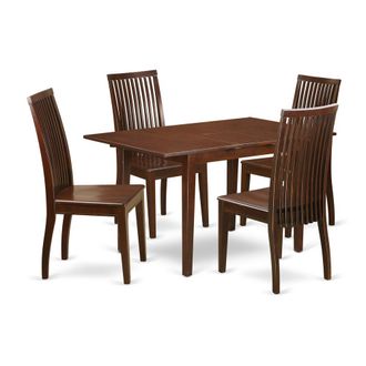 East West Furniture Dining Room Set Mahogany, PSIP5-MAH-W