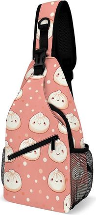 Generic Cute Dumpling Mens Shoulder Bags Sling Crossbody Backpack Travel Hiking Chest Bag with Small Side 38x20cm