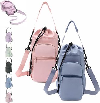 Generic Water Bottle Shoulder Bag - The Ultimate Outdoor Companion, Water Bottle Bag Crossbody with Strap for Camping, Travel (2pcs-J)