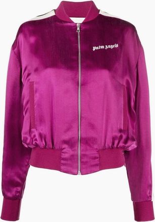 Palm Angels Womens Womens Track Bomber Jacket - Red - Size: 10/8