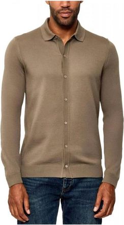 HUGO BOSS Cardigan met knopen en kraag - Heren - Vesten - Groen - XL - Truien & Vesten