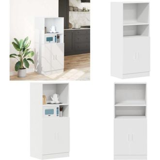 vidaXL Mobile da Cucina Bianco 57x41,5x131,5 cm in Truciolato - Mobile da cucina - Armadio in truciolato