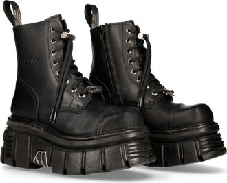 New Rock M-NewMILI083-S21 Tower Combat Boots Leather