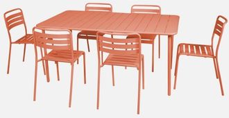 Sweeek Mesa De Jard&iacute;n De Metal Con 6 Sillas