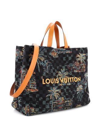 Louis Vuitton Shopping Limited Edition Damier Palm Tree Jaquard Canvas MM tote bag - Multicolour
