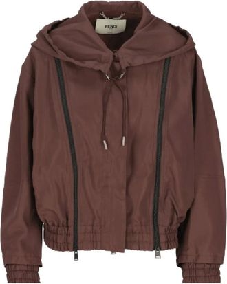 Fendi Jassen, Dames, Bruin, S, Blouson