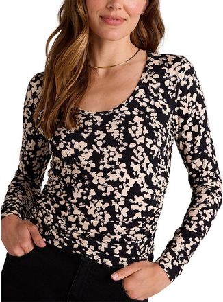 Bella Dahl Scoop Neck Shirred Long Sleeve Top