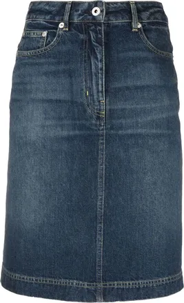 Kenzo knee-length denim skirt - women - Cotton/Cotton/Polyester - 26 - Blue