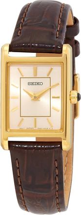 Seiko Essentials Quartz Light Champagne Dial Ladies Watch SWR066
