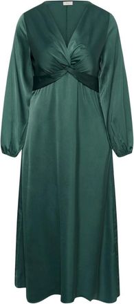 Kaffe Curve KCjamie Jurk - Dames - Jurken - Groen - Maat: XL Leer