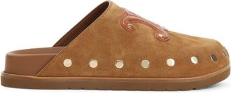 Celine Celine, Schoenen, Dames, Bruin, 36 EU, Leer, Triomphe Wedge Mules