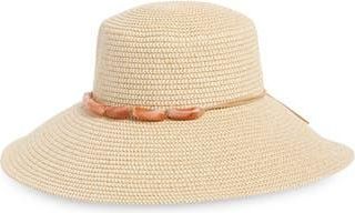 Vince Camuto Tweed Downbrim Bead Trim Hat in Natural at Nordstrom Rack