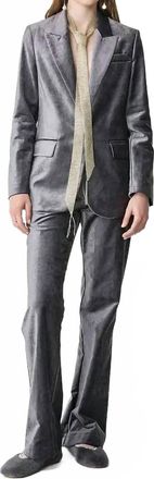 Forte_Forte Stretch Velvet Flare Pants In Stone
