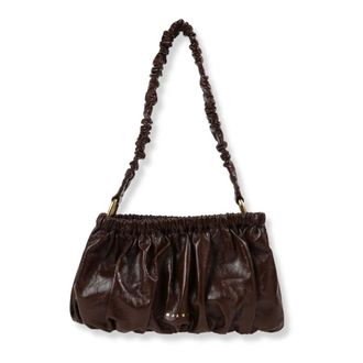 Marni Clutch arricciata in pelle - - Bags - Donna - Marrone - ONE SIZE