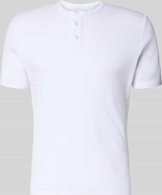 Review T-Shirt mit kurzer Knopfleiste in Weiss, Gr&ouml;&szlig;e XXL