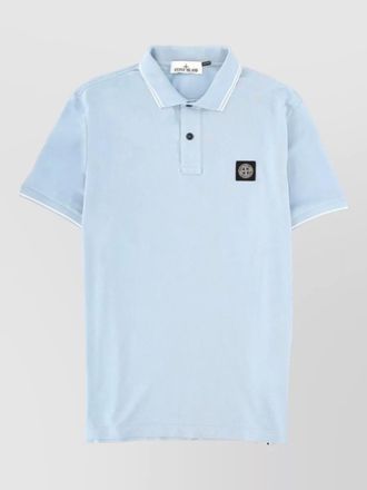 Stone Island short sleeve polo collar cotton shirt