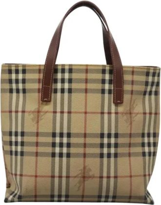 Burberry Tweedehands leren handtassen - Dames - Vintage Shopper - Beige - ONE Size - Leer - Vintage