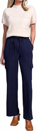 Tribal Airflow Elastic-Waist Flowy Cargo Pants In Nightfall