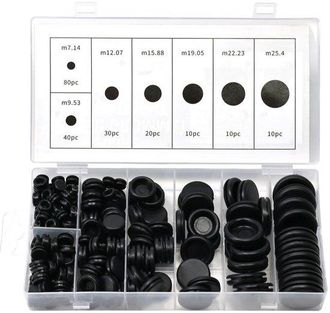 OEM Pressacavo In Gomma, 200 Pezzi, Nero, 7 Mm/9 Mm/12 Mm/16 Mm/20 Mm/22 Mm/25 Mm. Pressacavo In Gomma Chiuso Per Cavi E Impianti Elettrici