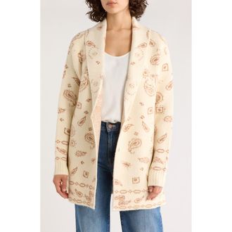 Lucky Brand Paisley Bandana Print Cardigan in Natural Combo at Nordstrom Rack, Size X-Large
