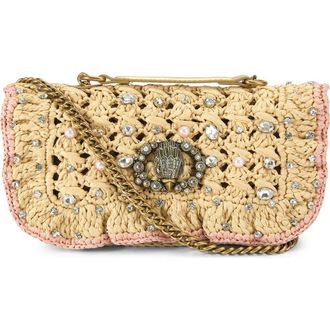 Kurt Geiger Small Chelsea Woven Shoulder Bag in Open Beige at Nordstrom
