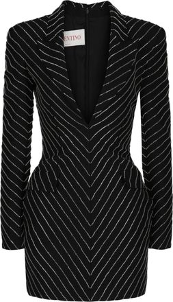 Valentino Beaded Striped Blazer Dress