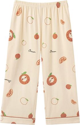 Generic Womens Pyjamas Bottoms 3/4 Womens Cute Shorts Three Quarters Sleepwear Bottoms Loose Fit Cropped Pants Breathable Knit Shorts For Nightwear Lounge Cap