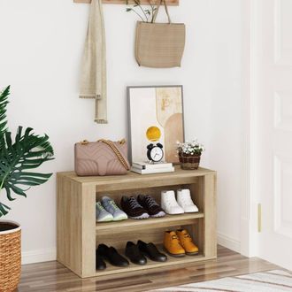 vidaXL Vidaxl - Mueble Zapatero Madera Contrachapada Roble Sonoma 75x35x45 Cm