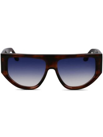 Victoria Beckham Zonnebril met logoplakkaat - Bruin