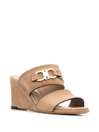 Ferragamo Chaim Wedge Mule - Beige