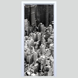 OEM Adhesivo De Tela Para Puerta Con Vista De P&aacute;jaro De La Ciudad 044pd