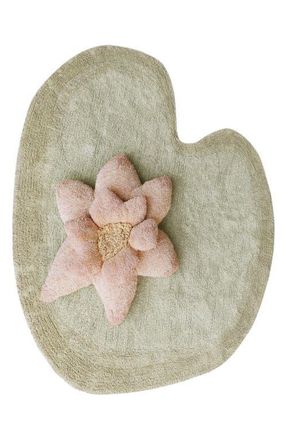 Lorena Canals Kids Washable Lily Pad Rug & Flower Pillow in Lilly at Nordstrom, Size Medium
