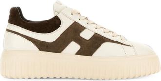Hogan White H-Stripes Leather Sneakers