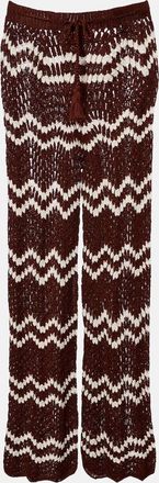 Anna Kosturova Pantaloni regular in crochet di cotone