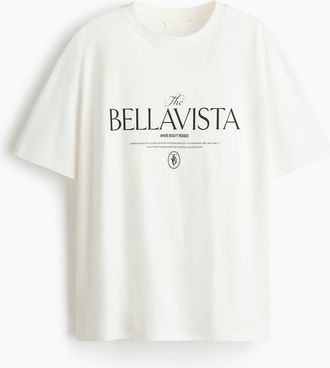 H&M Oversized T-shirt in White/bellavista at Nordstrom, Size X-Small