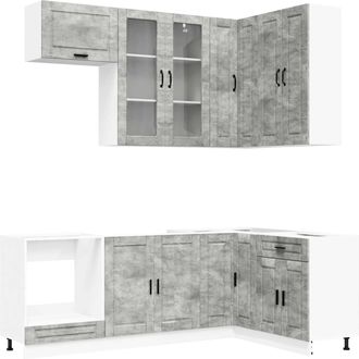 vidaXL Unidad De Cocina Porto 8 Uds. Gris Hormig&oacute;n Vidaxl