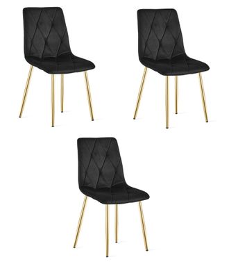 OEM Silla Libra - Terciopelo Negro / Patas Doradas X 3