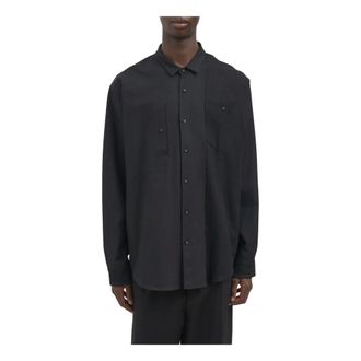 Andrea Ya'aqov Camicia Relaxed in Lana - - Shirts - Uomo - Nero - L