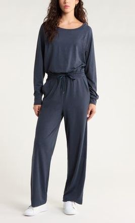 Zella Restore Soft Cozy Long Sleeve Jumpsuit in Navy Sapphire at Nordstrom Rack, Size X-Large