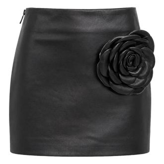 Philipp Plein Minifalda de piel Flower - Skirts - Mujer - Negro - M