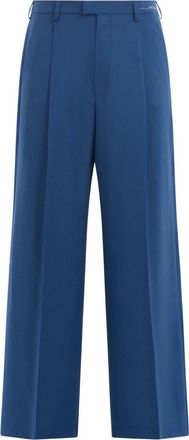 Marni pleat-detail tailored trousers - men - Mohair/Virgin Wool - 44 - Blue
