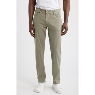 Brax Chuck Modern Fit Linen Blend Five-Pocket Pants in Jungle at Nordstrom, Size 35 X 34