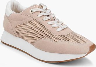 L'agence Womens Deepa Platform Sneaker In Latte Suede