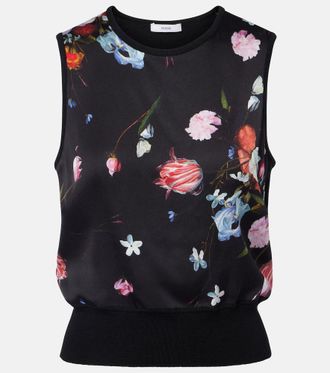 Erdem Floral printed wool top