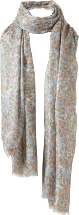 Kinross Cashmere Womens Pebble Print Scarf In Ice Blue Multi